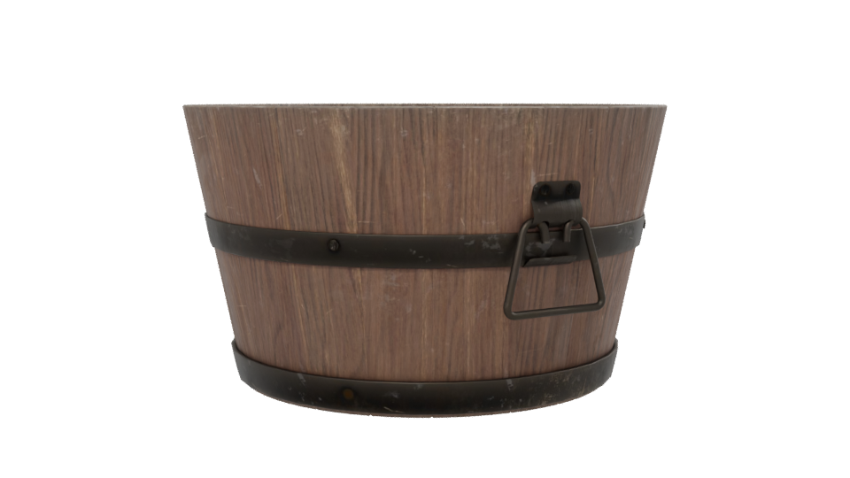 Realistic Wooden Barrel Model - Professional 3D Model Render 13