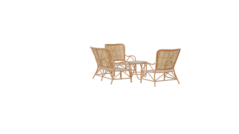 Stylish Rattan Furniture Set 3D - Professional 3D Model Render 7