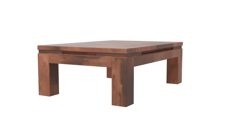 Rustic Wooden Coffee Table Model - Professional 3D Model Render 6