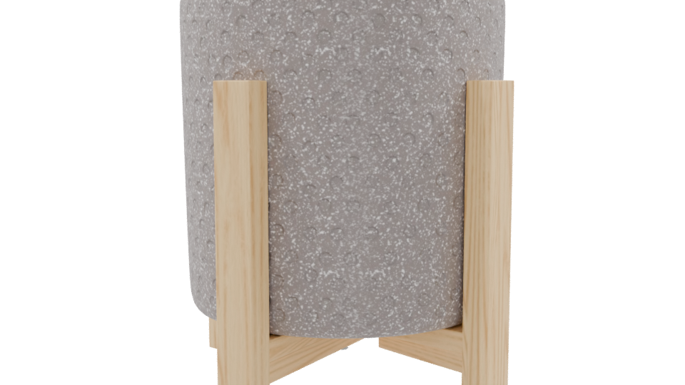 Stylish Modern Planter with Wooden Stand 3D Model - Professional 3D Model Render 9
