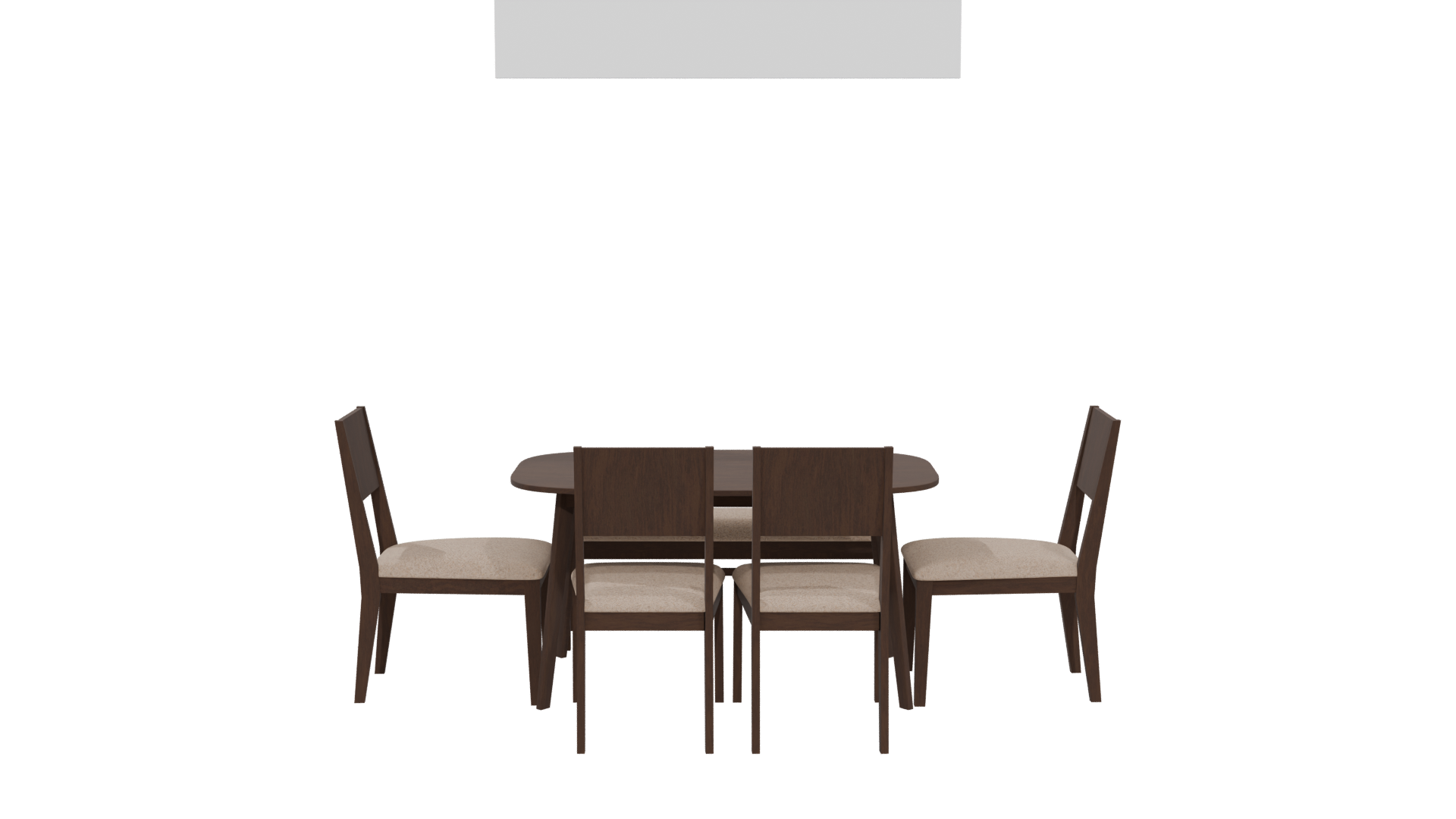 Stylish Wooden Dining Set 3D - Professional 3D Model Render 5