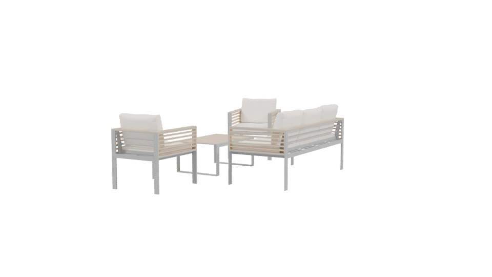 Elegant Outdoor Seating Set 3D - Professional 3D Model Render 3