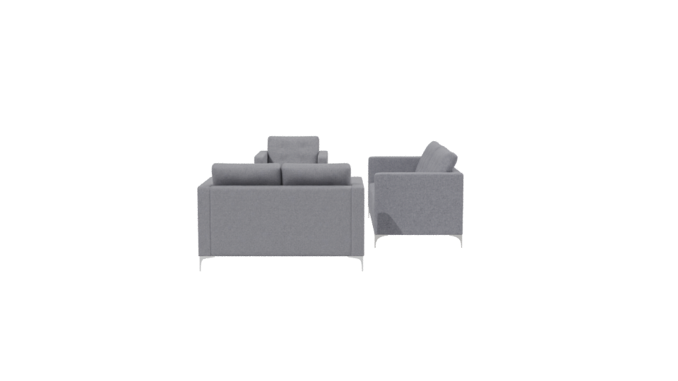 Stylish Grey Sofa Set 3D Model - Professional 3D Model Render 2