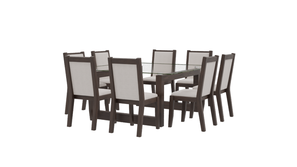 Stylish Modern Dining Table Set - Professional 3D Model Render 9