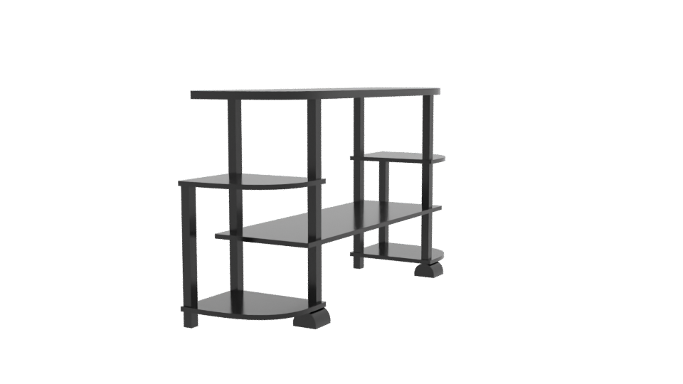 Minimalist Black Entertainment Console - Professional 3D Model Render 9