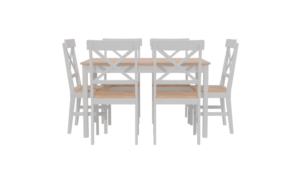 Stylish Wooden Dining Set 3D - Professional 3D Model Render 5