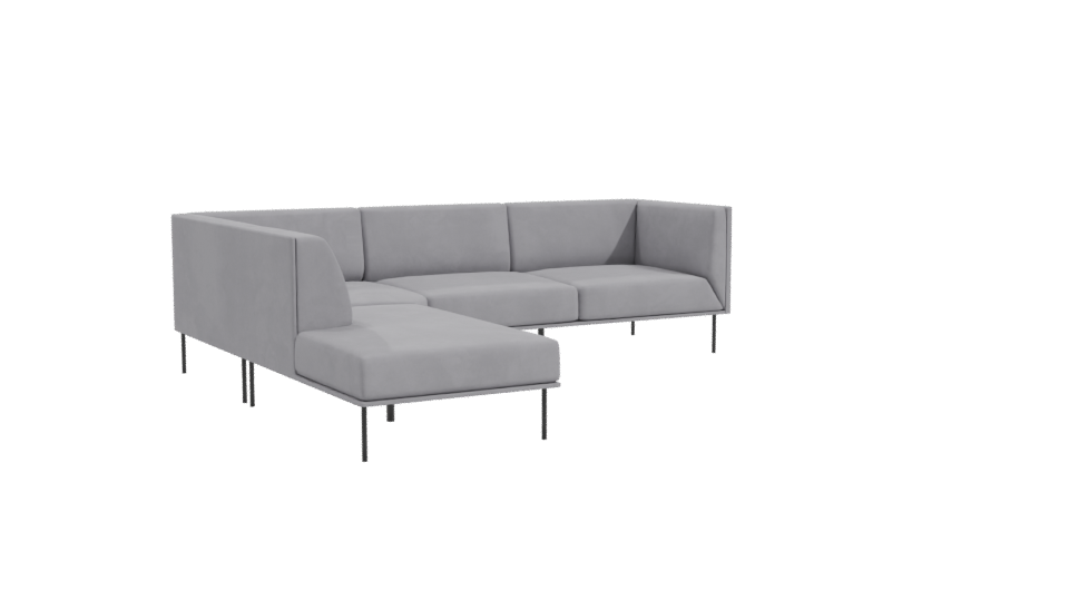Sectional Sofa Model in Gray - Professional 3D Model Render 10