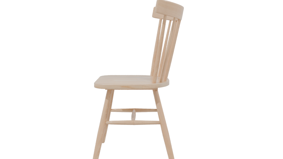 Minimalist Wooden Dining Chair 3D - Professional 3D Model Render 2