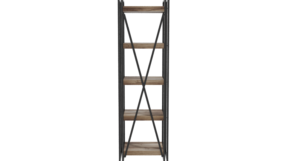 Stylish Wooden Shelving Unit 3D - Professional 3D Model Render 5