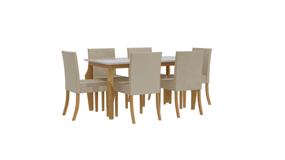 Stylish Modern Dining Table Set 3D Model - Professional 3D Model Render 10