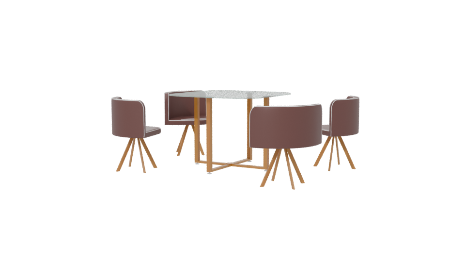 Modern Dining Set for 4 3D - Professional 3D Model Render 6