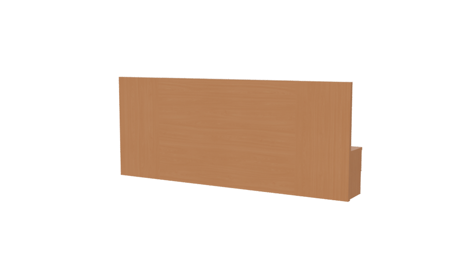 Stylish Wooden Bedroom Headboard Set - Professional 3D Model Render 6