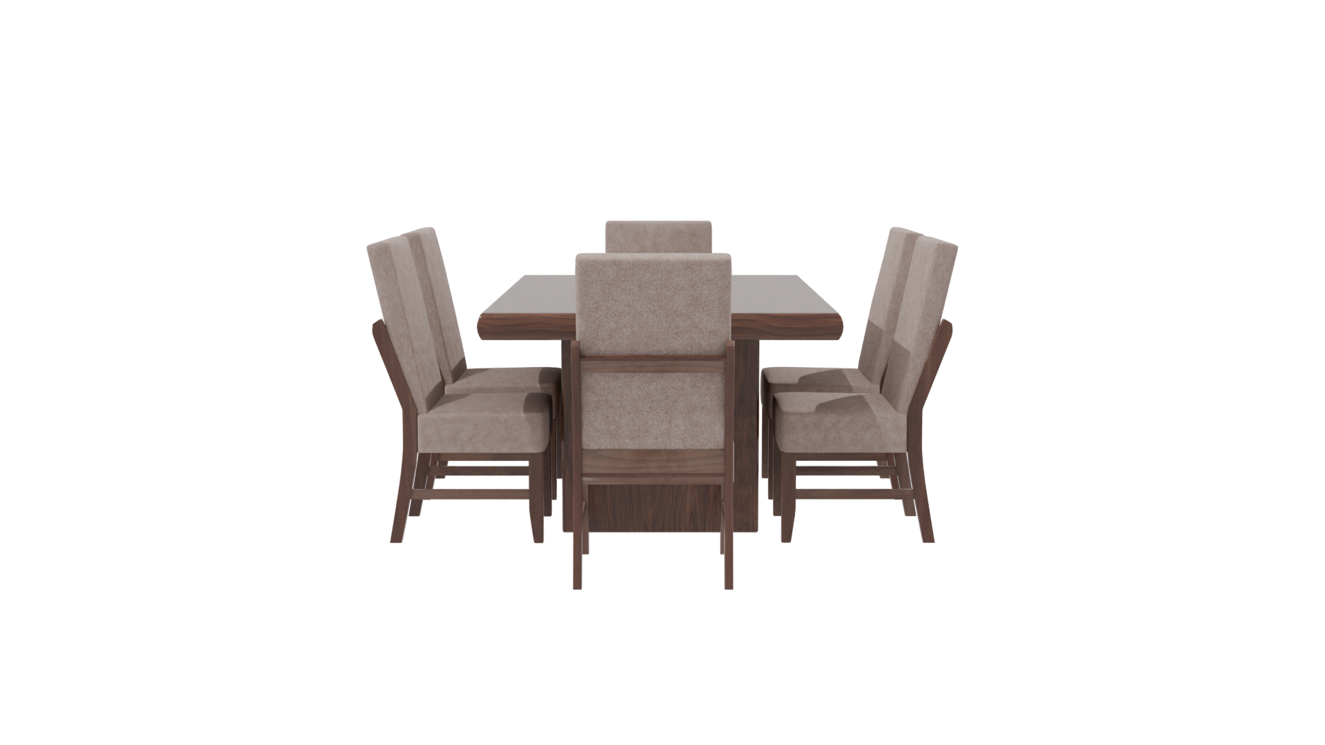 Stylish Wooden Dining Table Set - Professional 3D Model Render 17