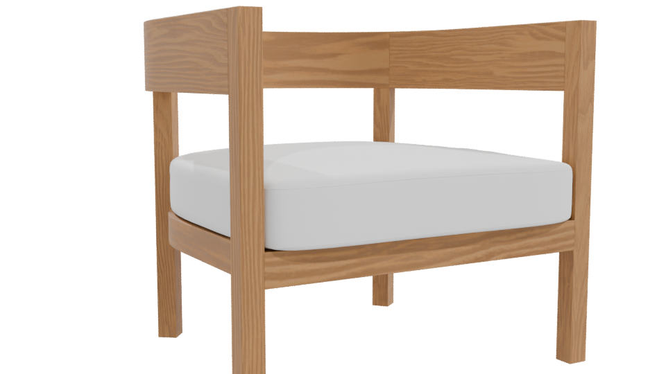 Stylish Wooden Armchair 3D - Professional 3D Model Render 10