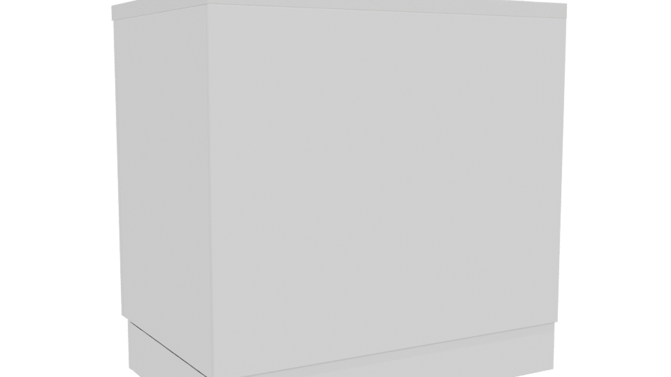 Stylish Minimalist Wooden Reception Desk 3D Model - Professional 3D Model Render 4