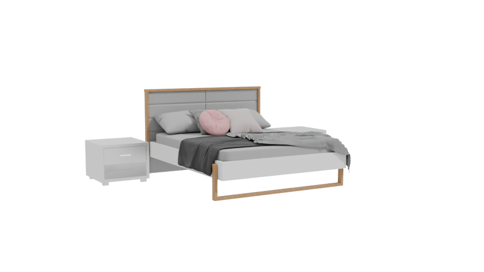 Stylish Modern Bed Set 3D Model - Professional 3D Model Render 10