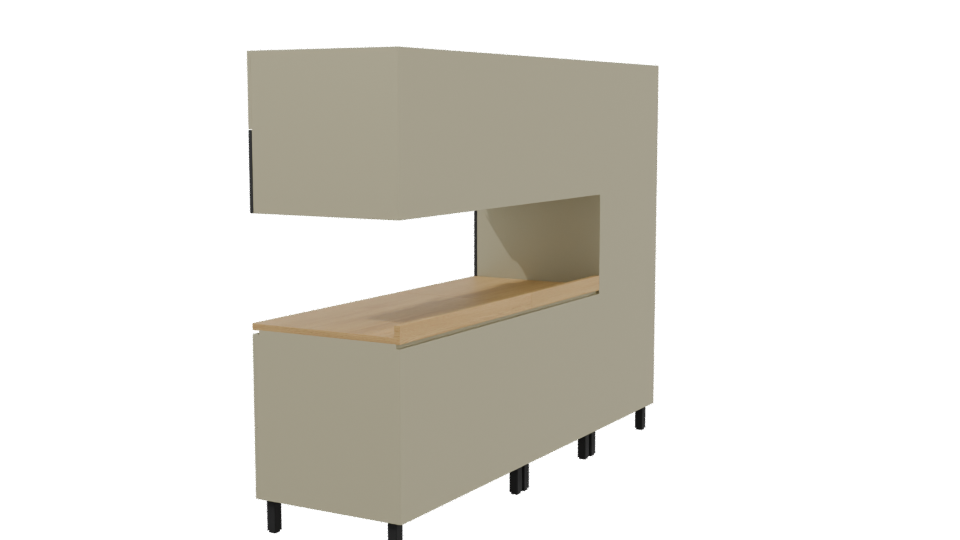 Stylish Modern Kitchen Cabinet Set 3D Model - Professional 3D Model Render 3