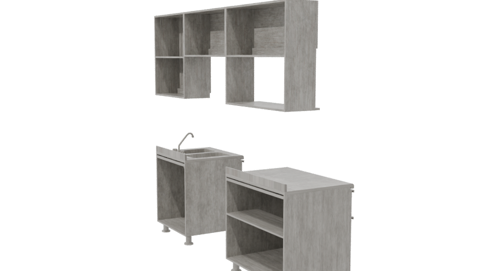 Stylish Kitchen Cabinet Set 3D - Professional 3D Model Render 7