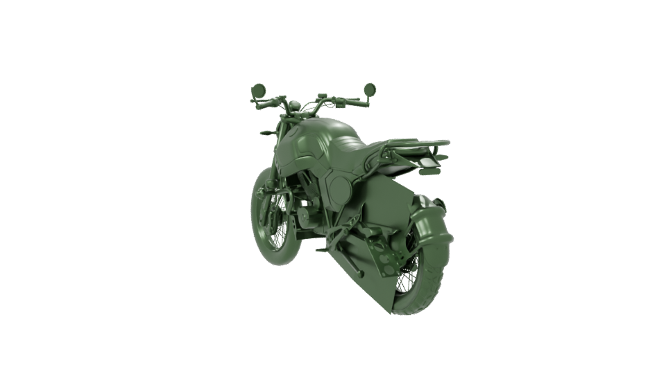 Stylized Motorcycle 3D Model - Professional 3D Model Render 7