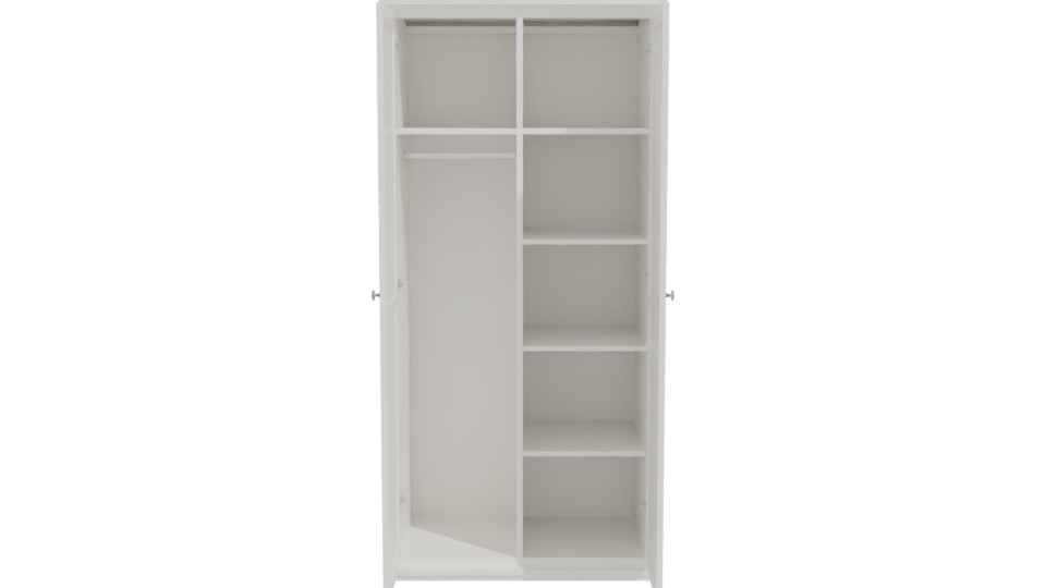 Minimalist White Wardrobe Model - Professional 3D Model Render 11