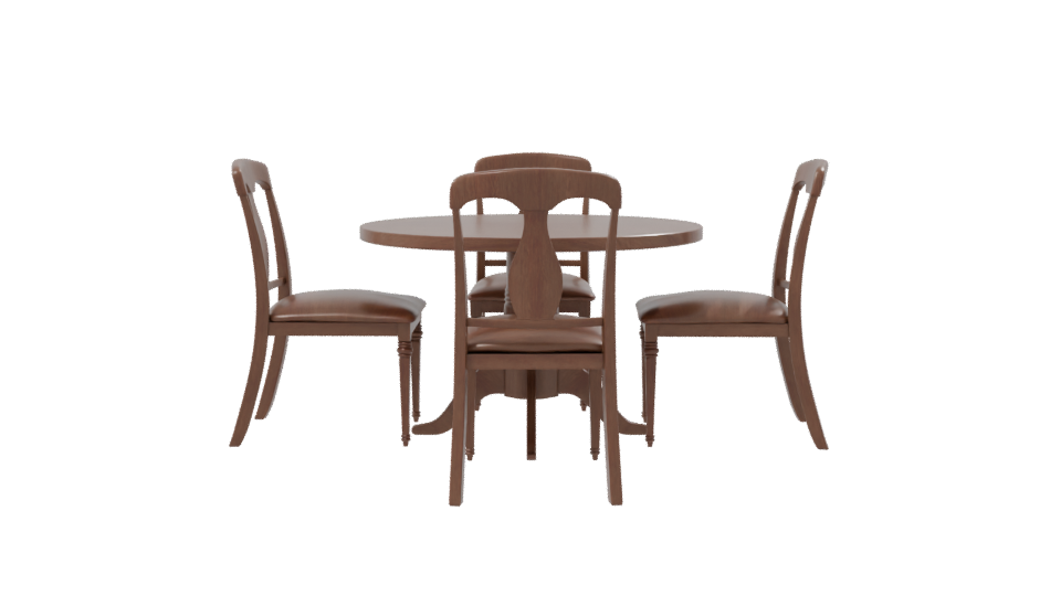 Elegant Wooden Dining Set 3D - Professional 3D Model Render 8
