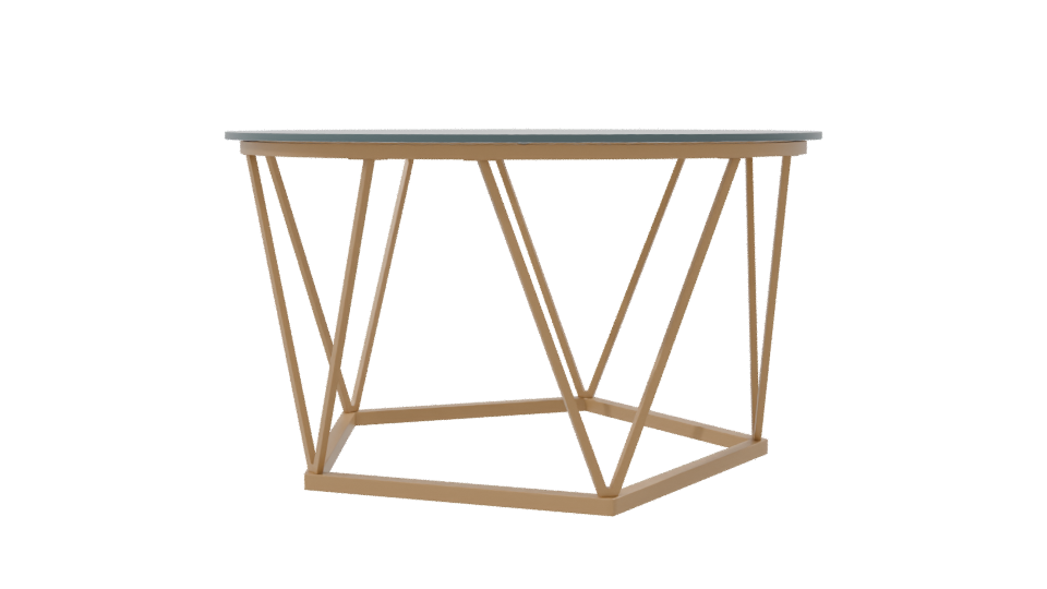 Stylish Glass Top Coffee Table - Professional 3D Model Render 8