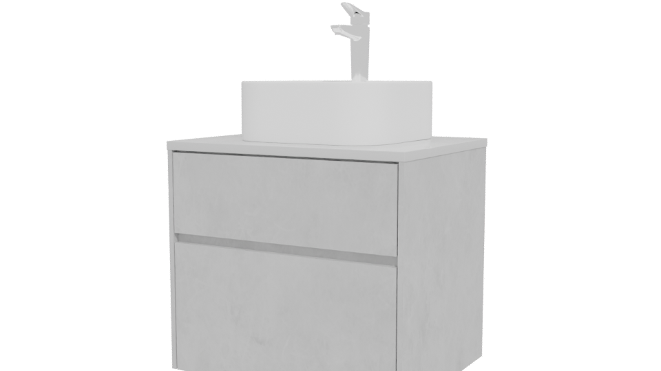 Minimalist Bathroom Vanity with Vessel Sink 3D Model - Professional 3D Model Render 12