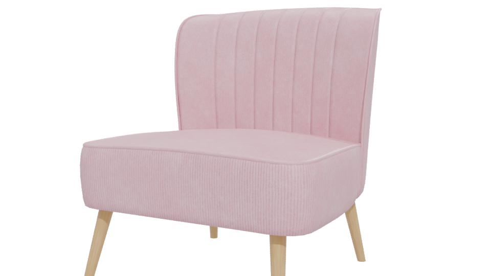 Stylish Pink Accent Chair 3D - Professional 3D Model Render 12