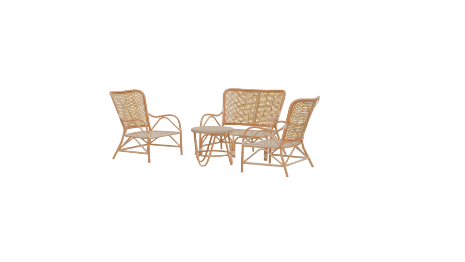 Stylish Rattan Furniture Set 3D - Professional 3D Model Render 12