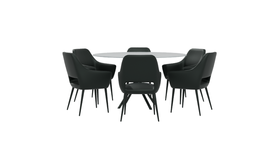 Modern Dining Table Set 3D - Professional 3D Model Render 5