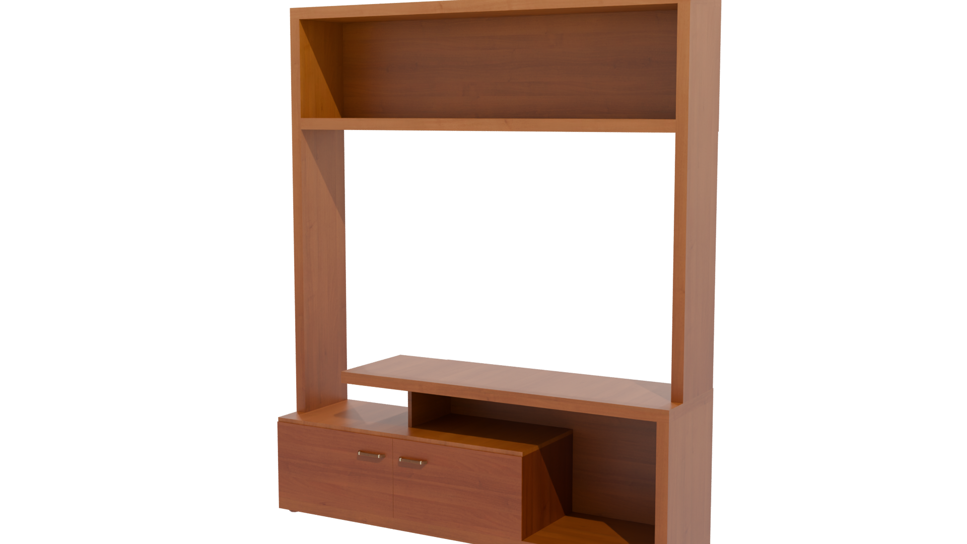 Contemporary Wooden Storage Unit 3D - Professional 3D Model Render 12