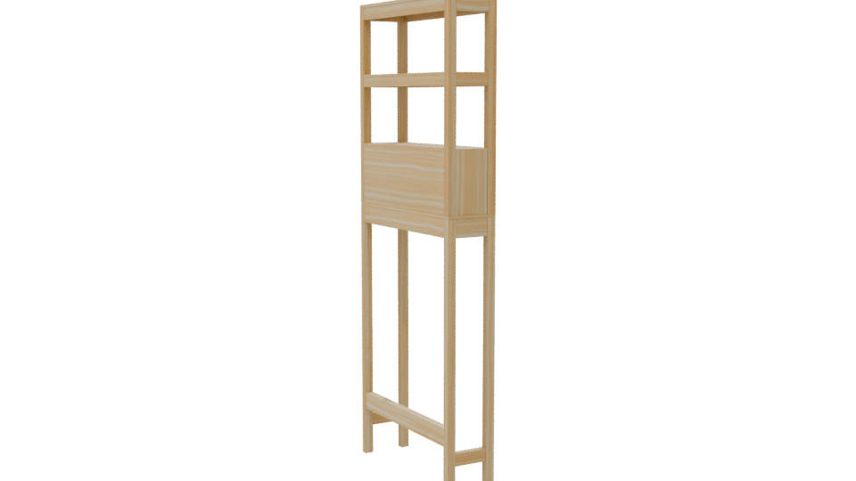Modern Storage Ladder with Drawer 3D - Professional 3D Model Render 7