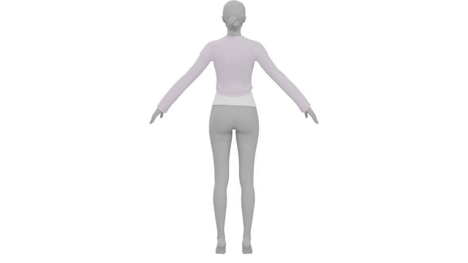 Short Sweater with Long Sleeves 3D - Professional 3D Model Render 5