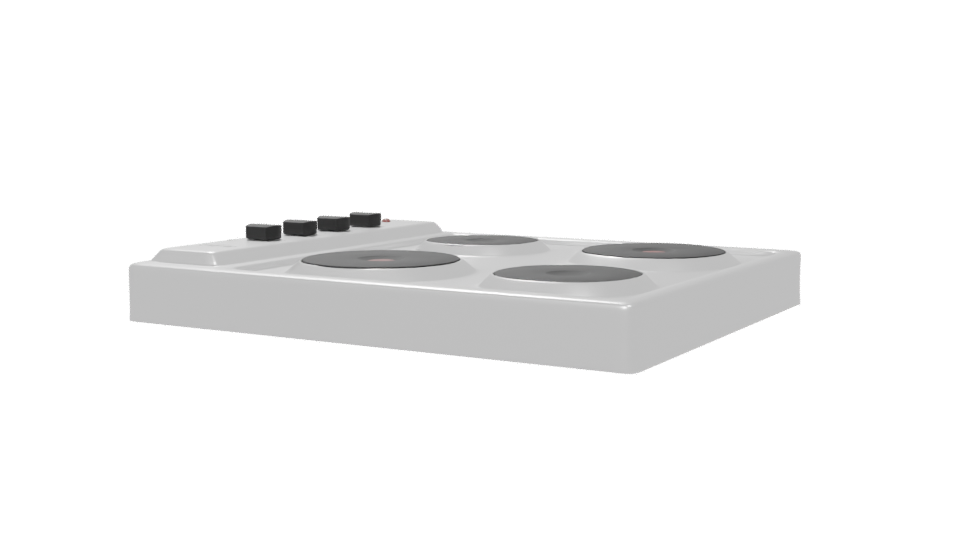 Modern Electric Stovetop 3D Model - Professional 3D Model Render 6