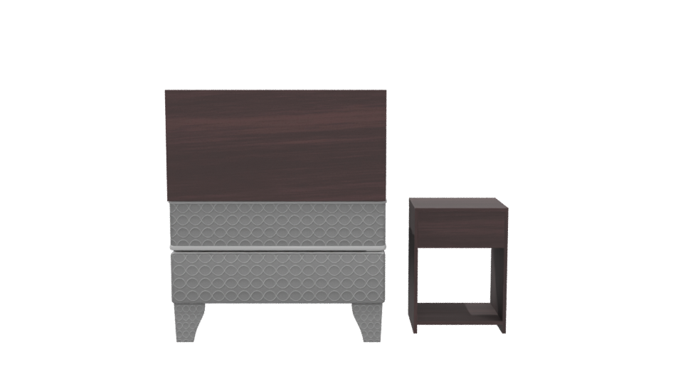 Minimalist Bed and Nightstand Model - Professional 3D Model Render 5