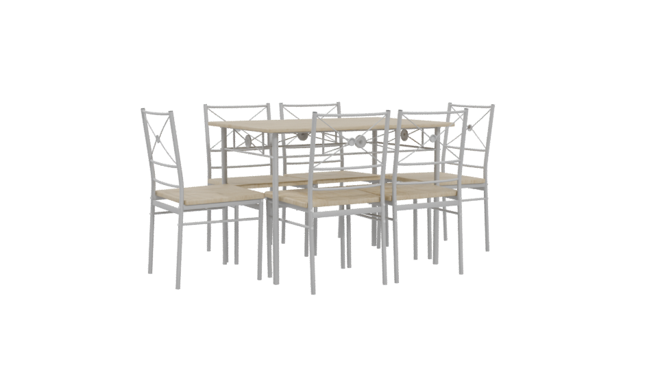 Stylish Dining Table Set 3D - Professional 3D Model Render 4