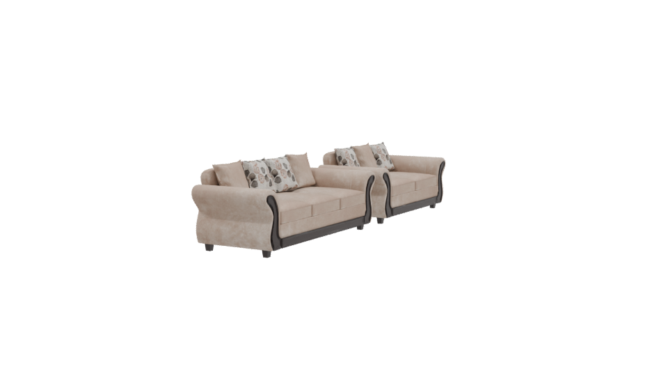 Palermo Beige Sofa Set 3D - Professional 3D Model Render 9