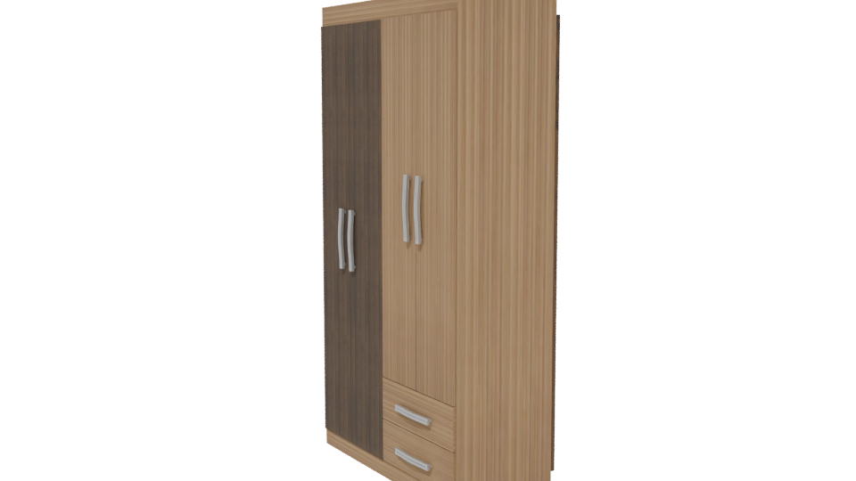 Stylish Wooden Wardrobe Model - Professional 3D Model Render 13