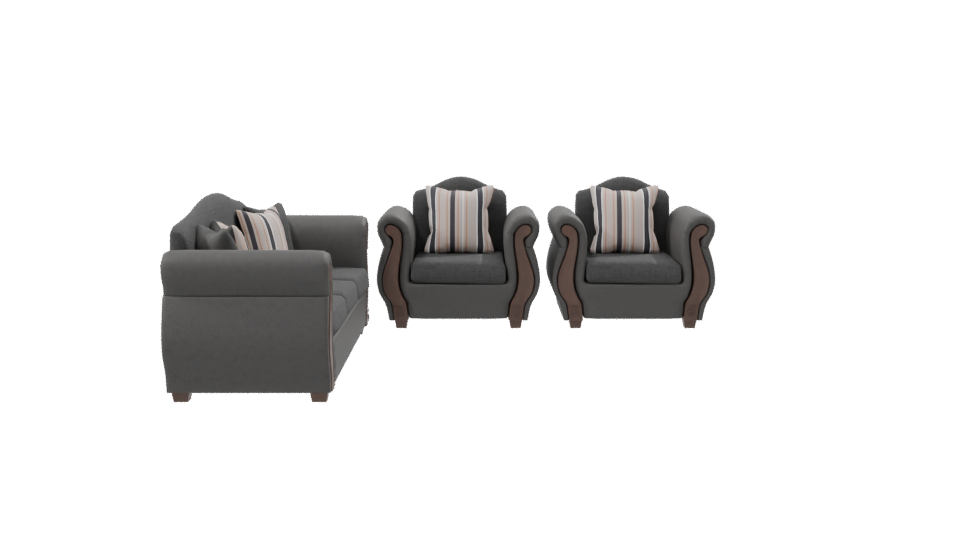Elegant Upholstered Sofa Set 3D - Professional 3D Model Render 8