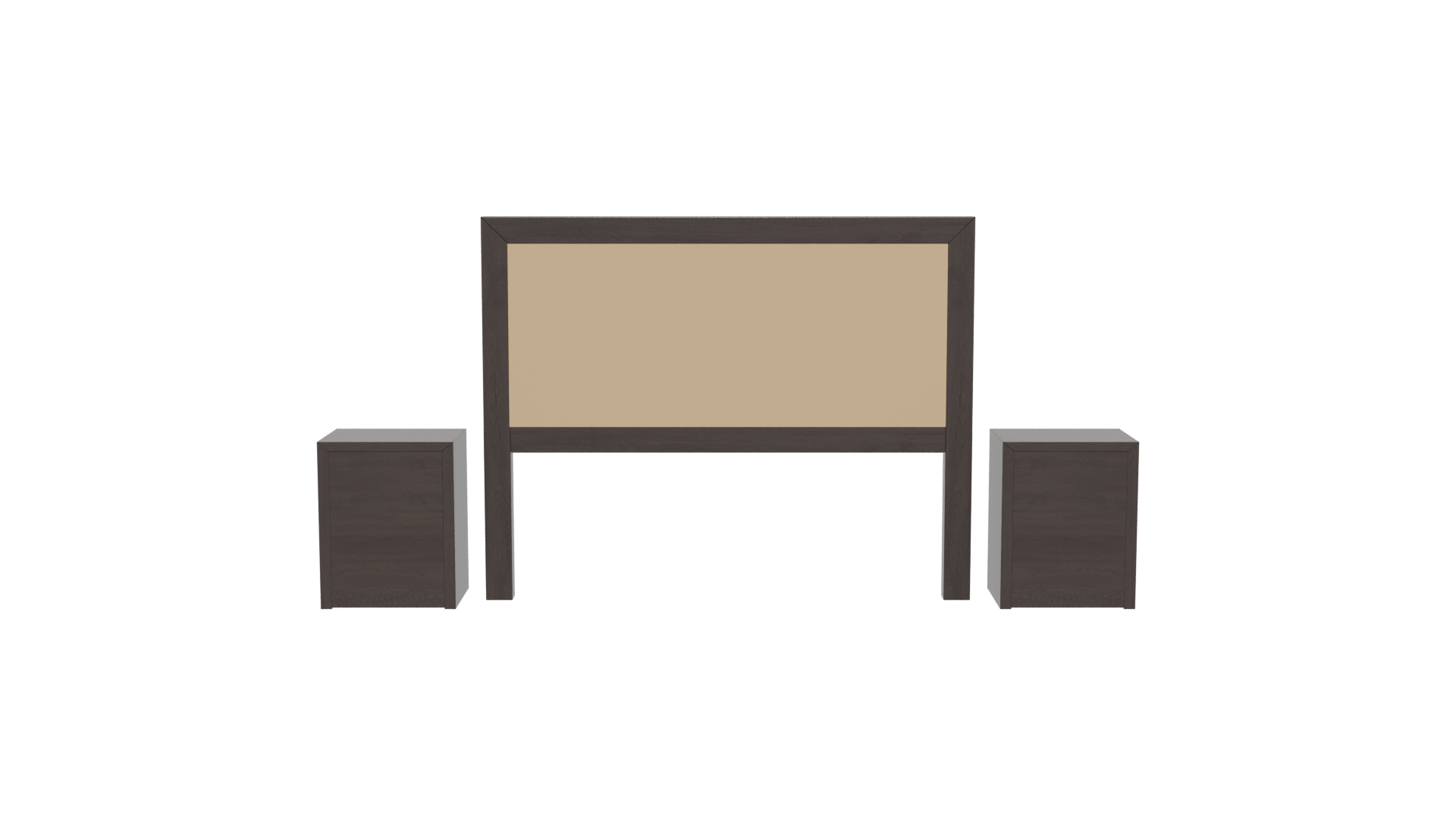 Queen Bed Headboard with Nightstands 3D - Professional 3D Model Render 5