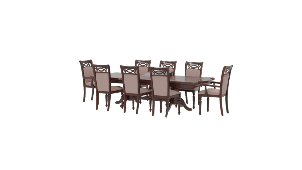 Classic Dining Table Set 3D Model - Professional 3D Model Render 6