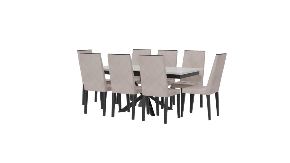 Elegant Dining Table Set 3D - Professional 3D Model Render 6