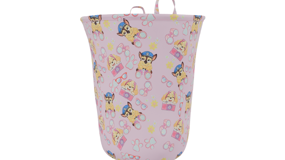 Stylized Pink Kids Storage Bin 3D Model - Professional 3D Model Render 2