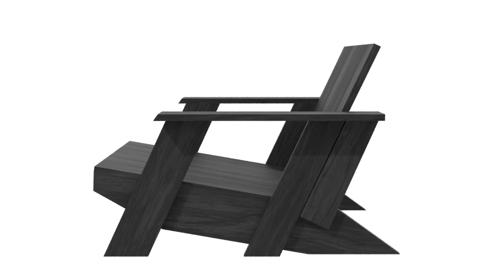 Stylish Wooden Lounge Chair Model - Professional 3D Model Render 2