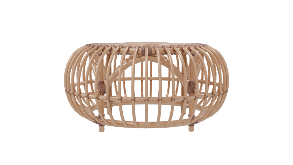 Stylish Rattan Coffee Table 3D - Professional 3D Model Render 8