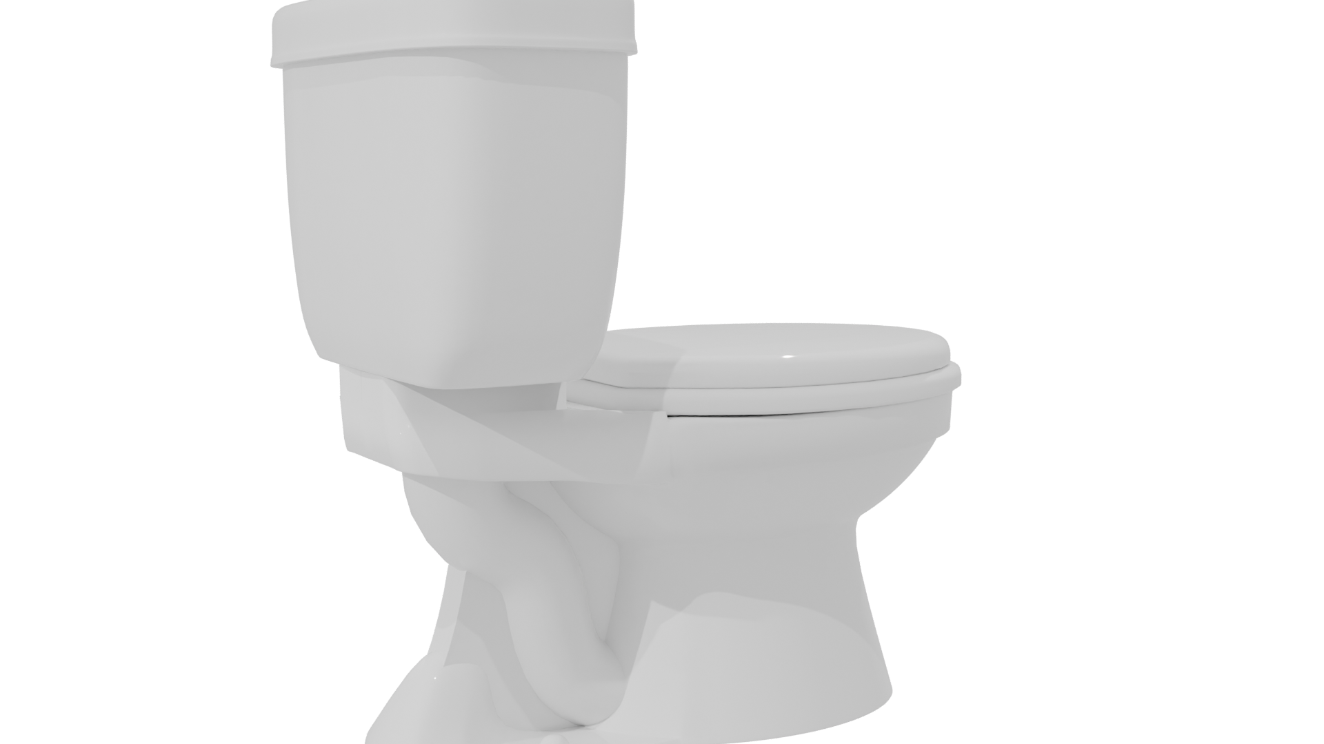 Stylish White Ceramic Toilet 3D Model - Professional 3D Model Render 7