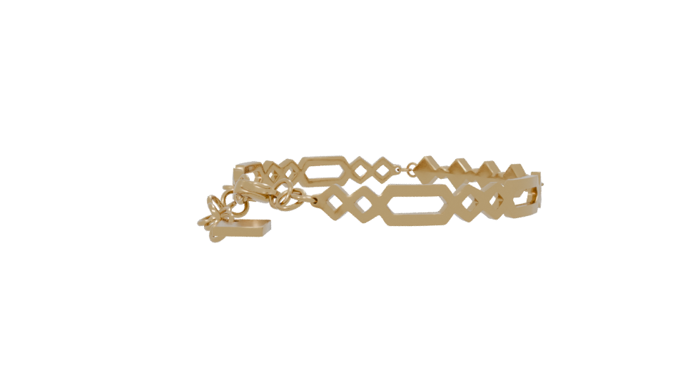 Elegant Gold Bracelet with Crystal Accents 3D Model - Professional 3D Model Render 7