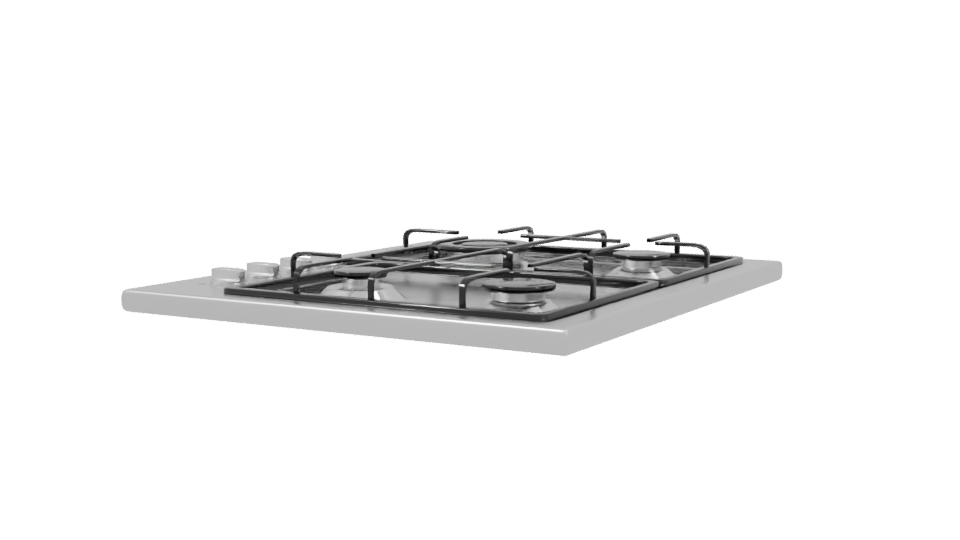 Gas Cooktop 60cm 3D Model - Professional 3D Model Render 3
