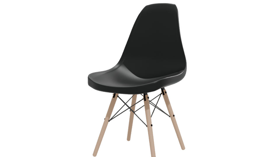 Black Modern Chair 3D Model - Professional 3D Model Render 12