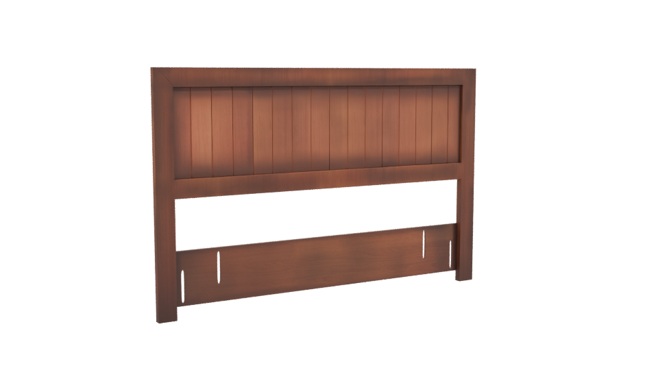 Stylish Wooden Bed Headboard Model - Professional 3D Model Render 10